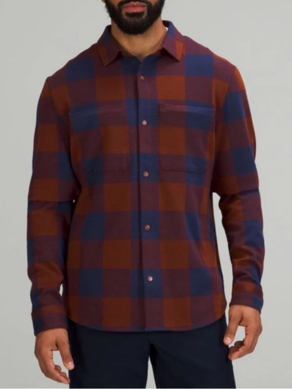 Lululemon Plaid Soft Knit Overshirt Size Small Flannel Red
